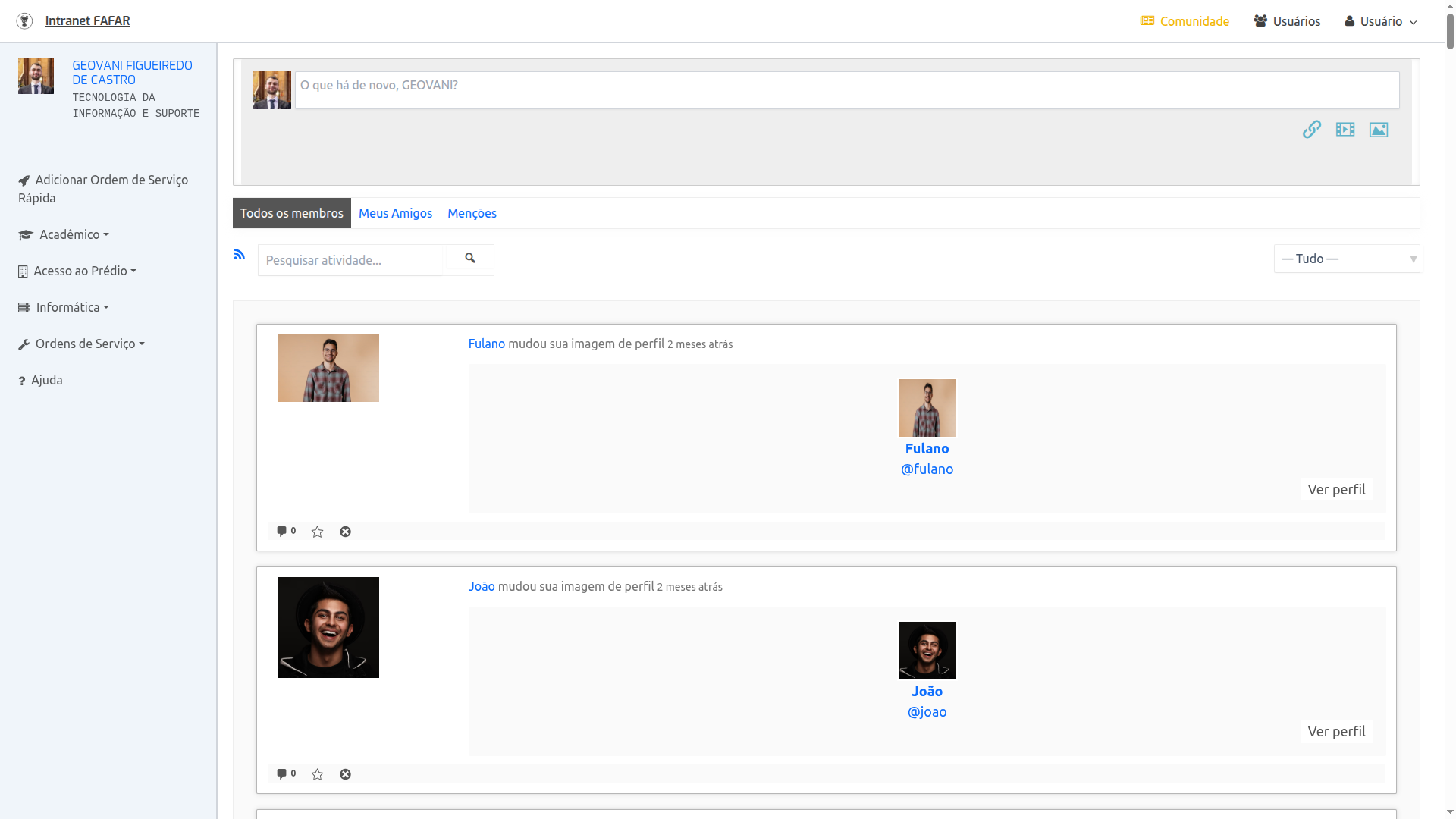 Imagem Intranet FAFAR